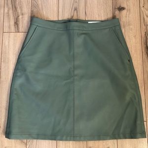 Women’s Garcia Jeans Sage Green faux leather mini skirt size S.